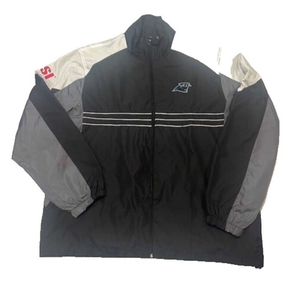 NFL Carolina Panthers Reebok Jacket Mens Black SI Full Zip Windbreaker - Size XL